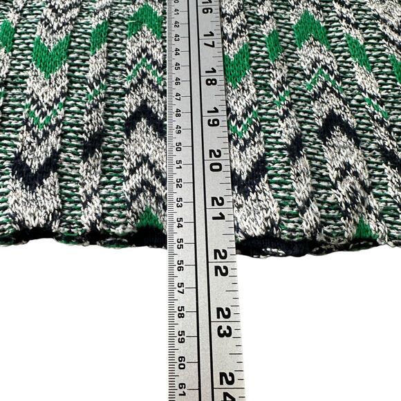 Pendleton Jacquard Cardigan Sweater Womens Small Chevron Green 3/4 Sleeve Cotton - Picture 10 of 11